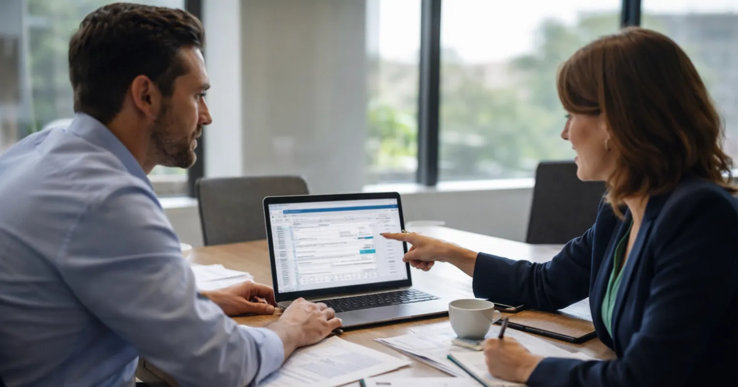 HR advisor consulting with small business team on payroll and compliance in Utah office