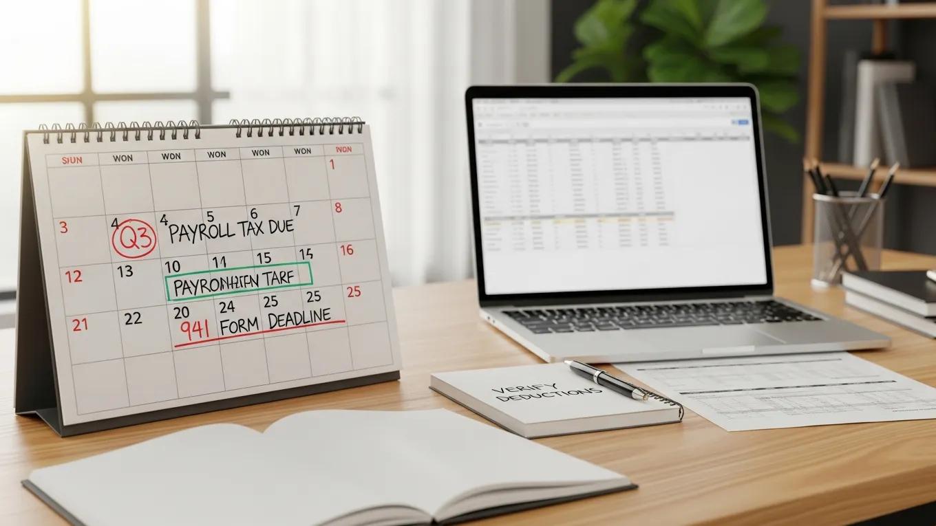 Calendar highlighting payroll tax deadlines for employers