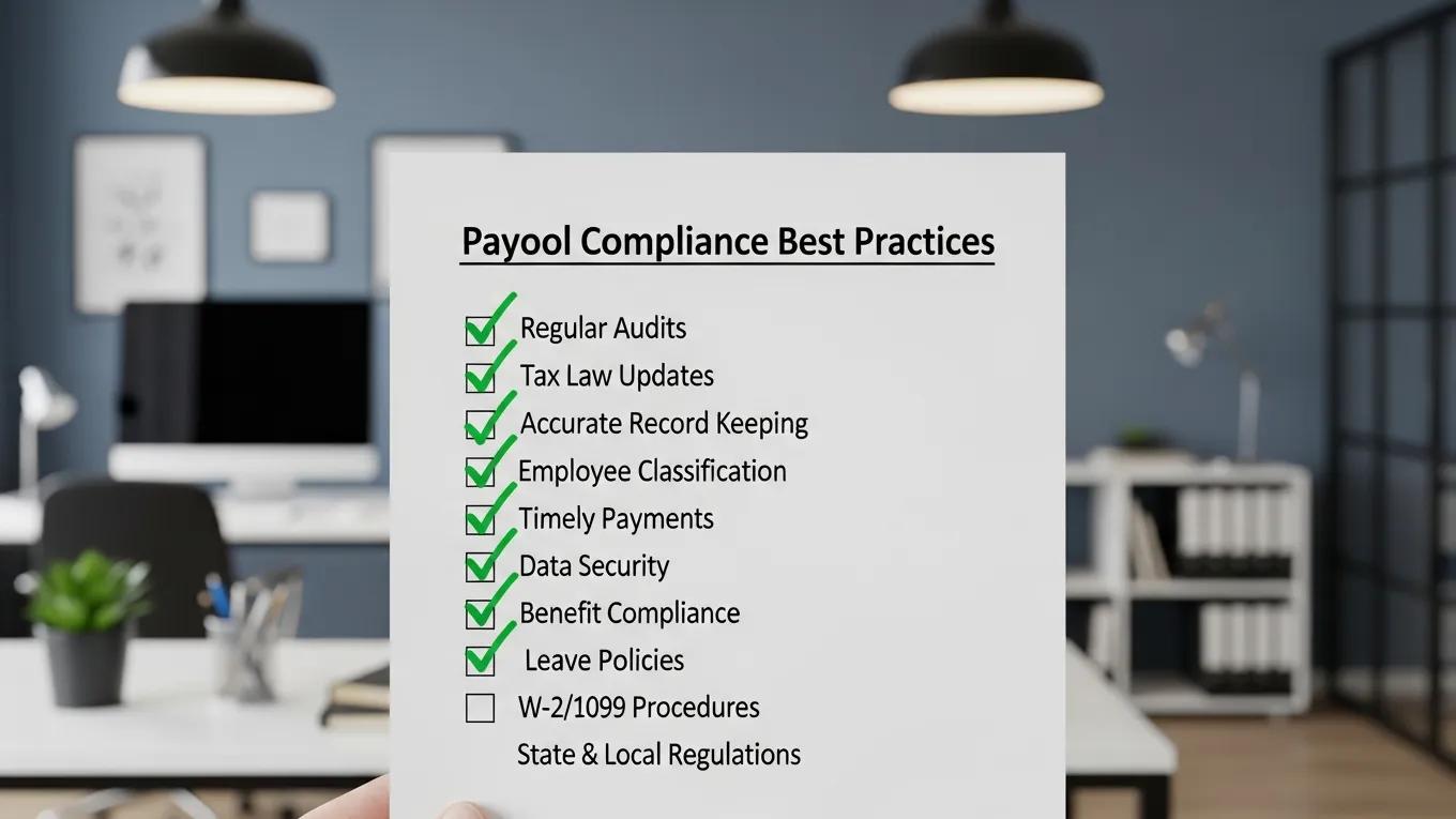 Checklist of essential payroll compliance best practices in a business office