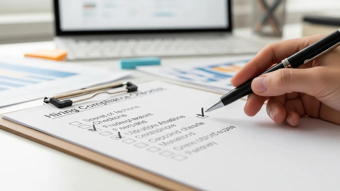 Compliance checklist for employment background checks ensuring SMB hiring law adherence