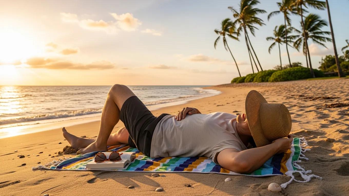 Employee enjoying time off in a serene outdoor setting, representing effective PTO management