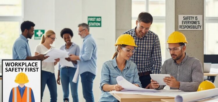 Workers’ Compensation Basics for Employers Diverse employees collaborating safely in a workplace, illustrating workers' compensation and employer liability concepts