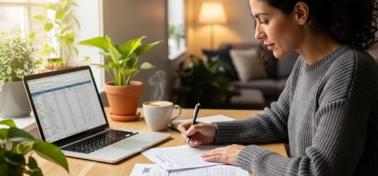 Payroll Tax Filing Responsibilities and Calendar Small business owner reviewing payroll tax documents at a cozy desk